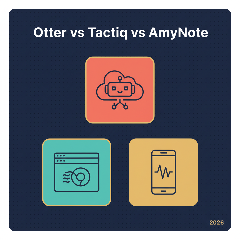 Otter vs Tactiq vs AmyNote AI meeting tool comparison 2026